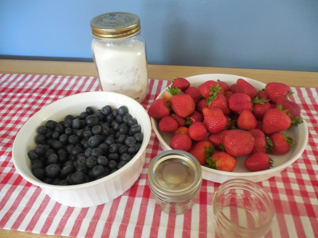 Strawberries, Blueberries, Sugar